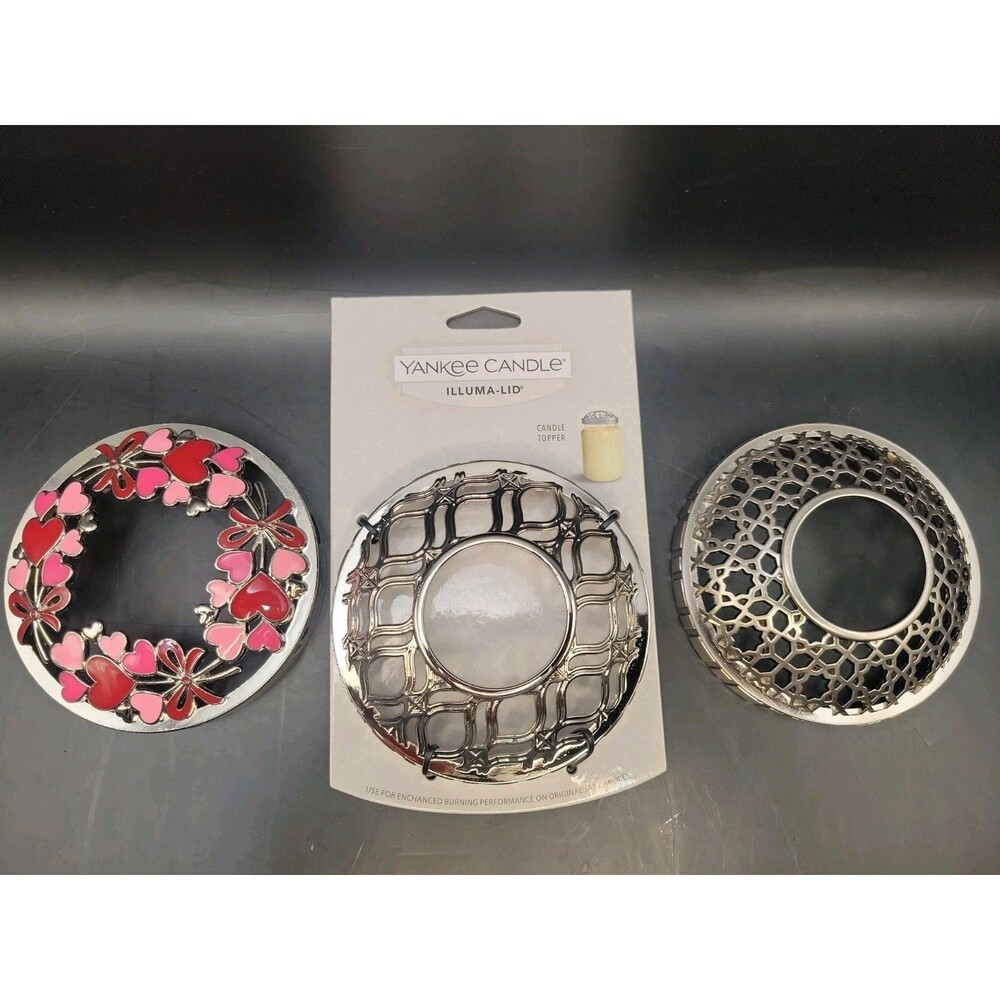 Set of 3 Yankee Candle Illuma-Lid Jar Candle Toppers